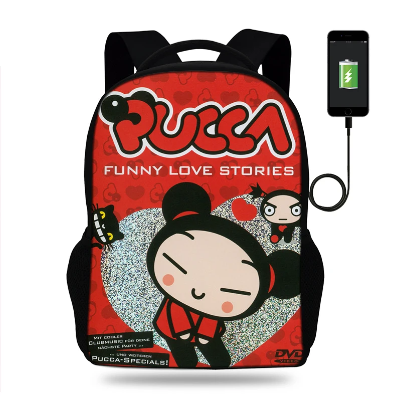 Мультфильм Pucca Забавный любовь школьный рюкзак для девочек рюкзаки школьные