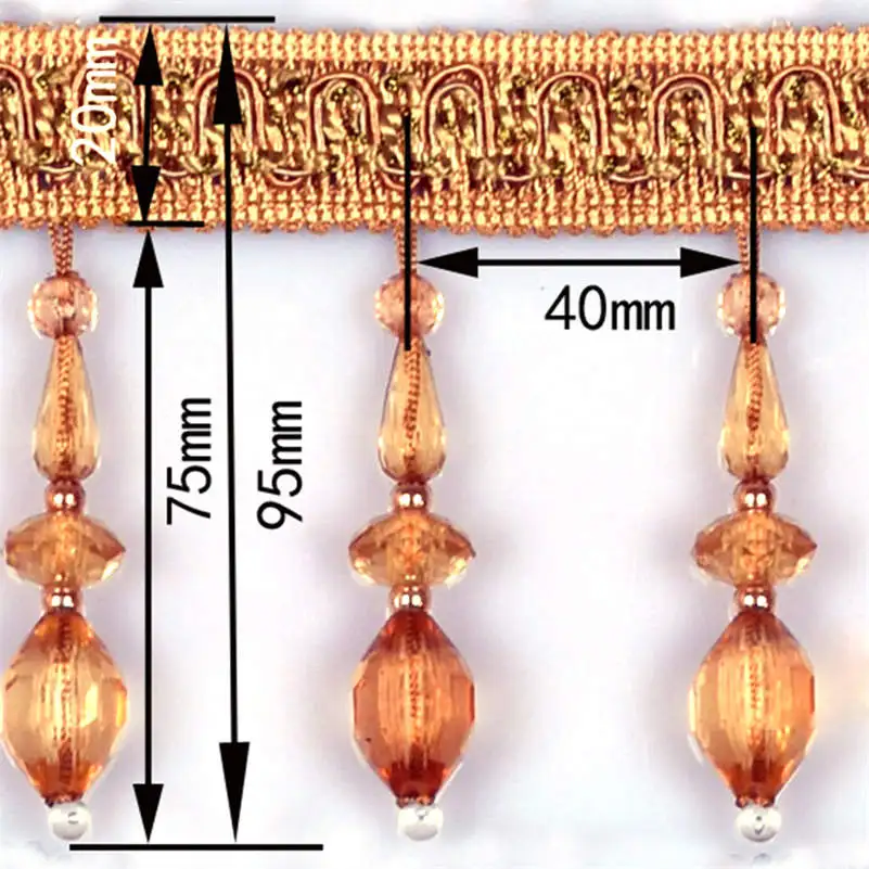 Шторы с кристаллами и бусинами 1 метр|Кружево| |