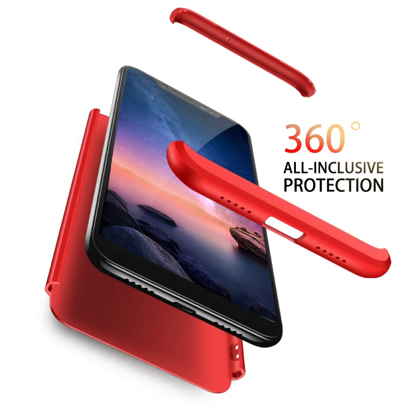 Оригинальный чехол для Xiaomi Redmi Note 6 Pro 360 полная защита 3 в 1 ударопрочный матовый note