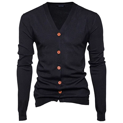 Black UNIVOS KUNI,, мужской свитер, на пуговицах, теплый, вязаный, приталенное пальто, кардиган, Dsign, брендовый, однотонный, для мальчиков, большой размер 2XL, Q6094 - Color: Black