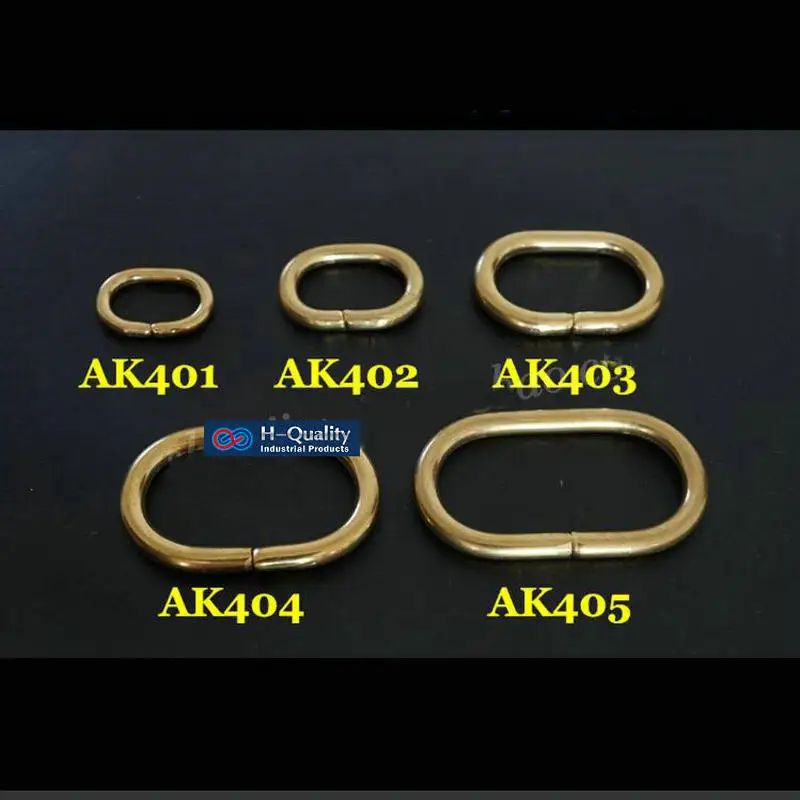 HQ 20 шт./лот овальное твердое латунное кольцо 16-42 мм ID соединение обувь сумки