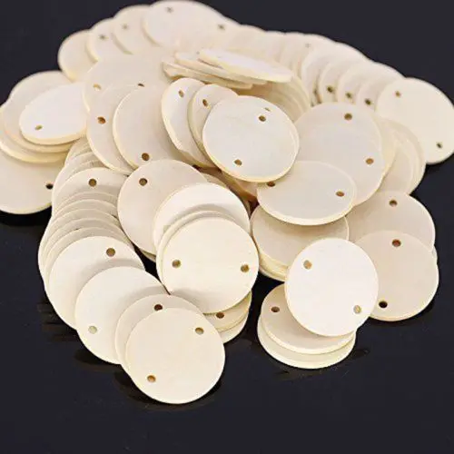 50 шт в наборе незаконченные деревянные диски монеты кружки с дырочками DIY Семья