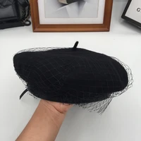 beret for women with gauze and nets about the spring and autumn period and the new wool gauze cap painter beret fashion hat