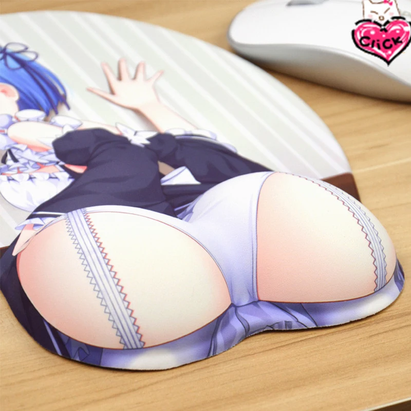 Игровой коврик для мыши Rem Ram с аниме Re: Zero геймерский подставкой запястья