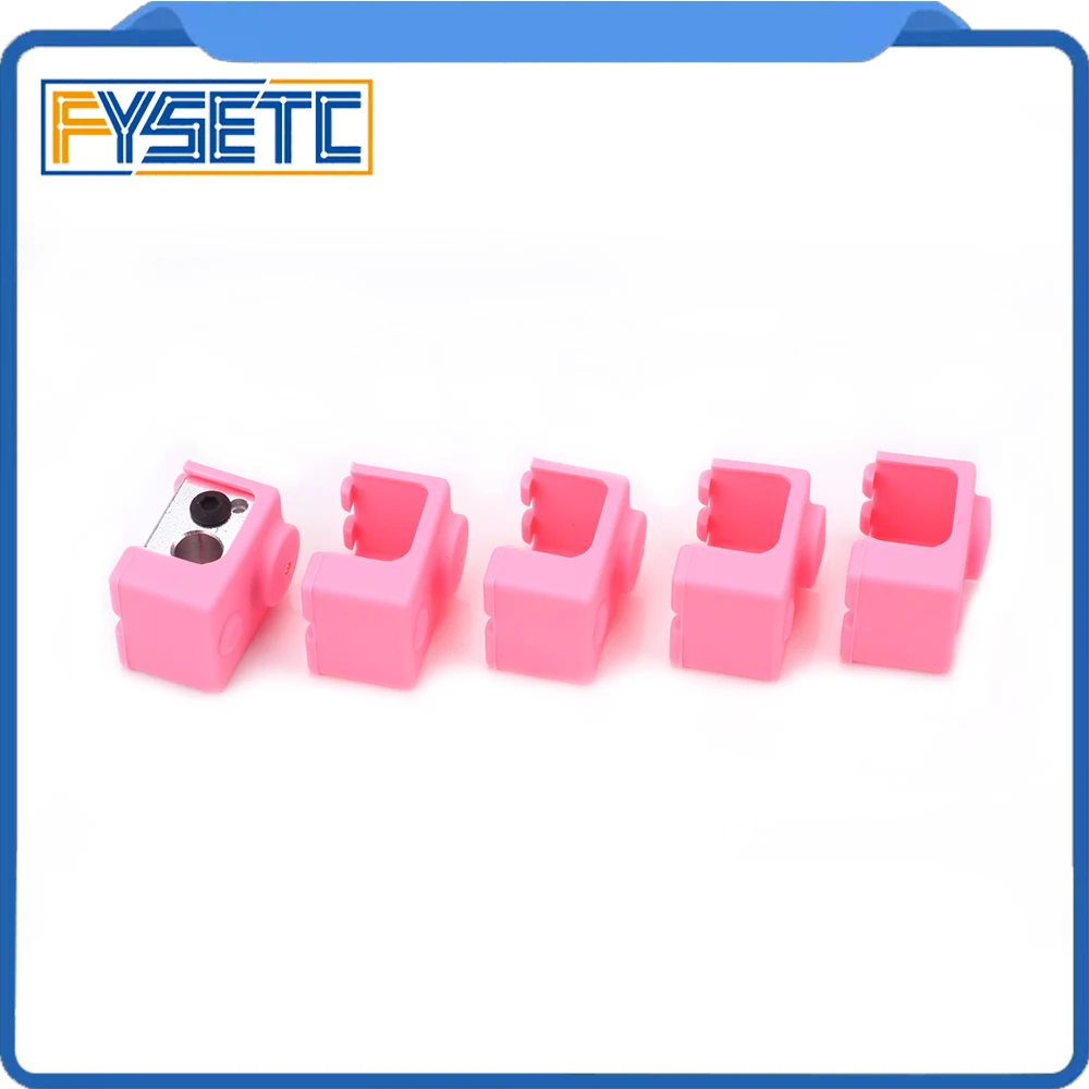 

10X V6 3D Printer Insulation Pink Silicone Socks non-Official Heated Block For V6 PT100 Hotend Warm Keeping Cover