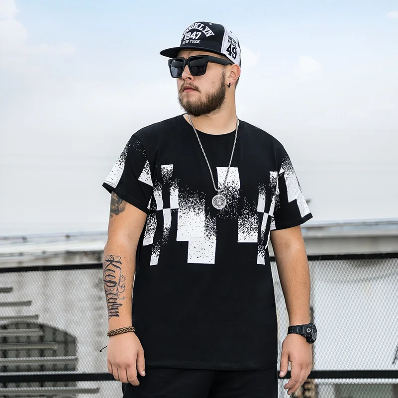 2019 Новая модная футболка мужская большая и высокая хип хоп Мужская XL 4XL 5XL 6XL Плюс