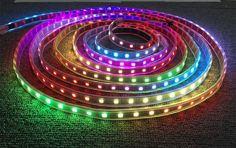 DC5V WS2812B 30/60/144 светодиодов/m Smartled пикселей RGB индивидуально адресуемых светодиодные полосы света черный/белый печатных плат IC WS2812 полосы