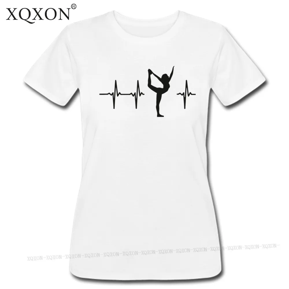 XQXON Повседневная летняя футболка с принтом My heart beats для балета коротким рукавом