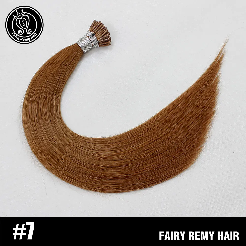 #7 Кератиновые накладные волосы для наращивания, Remy, европейские натуральные накладные волосы remy, сказочные волосы Remy, 20 дюймов, 50 шт./ПАК - Цвет: #7