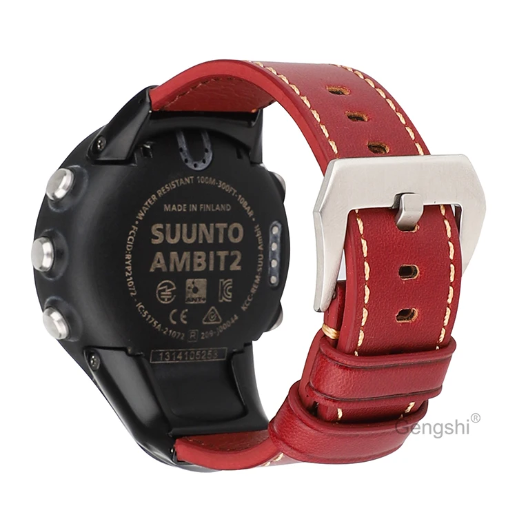 Сменный ремешок для часов Gengshi из натуральной кожи Suunto Ambit 1 2 3 2S 2R Sport run peak. |