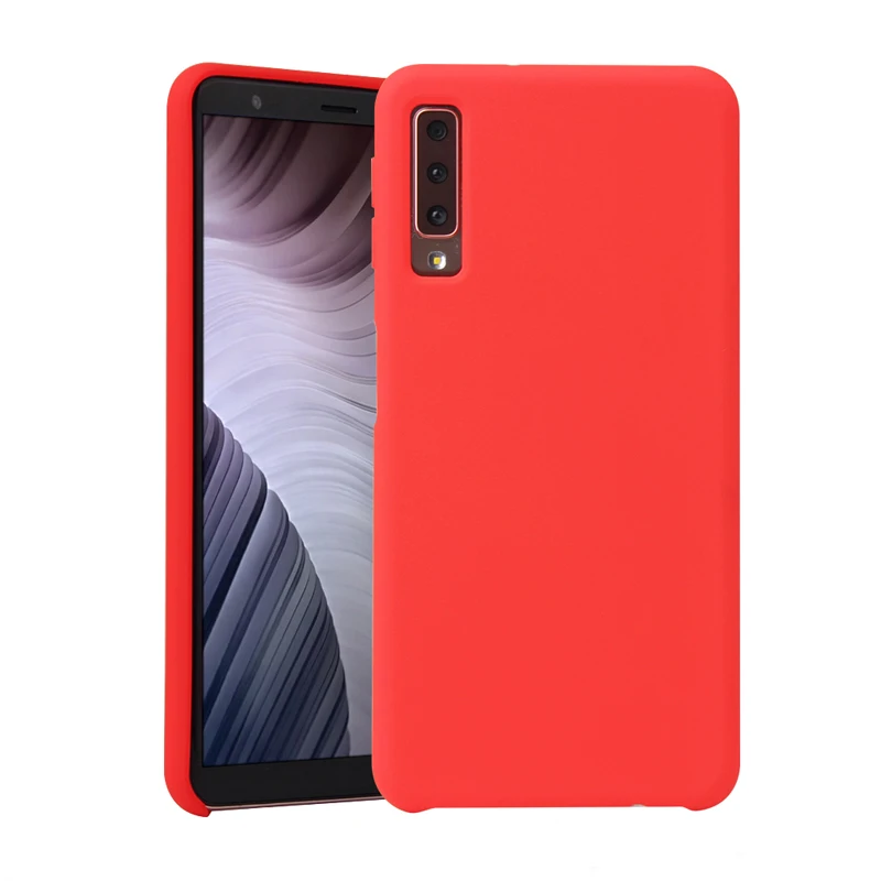 Для samsung A7 2018 чехол оригинальный жидкий силиконовый Капа защитный резиновый для
