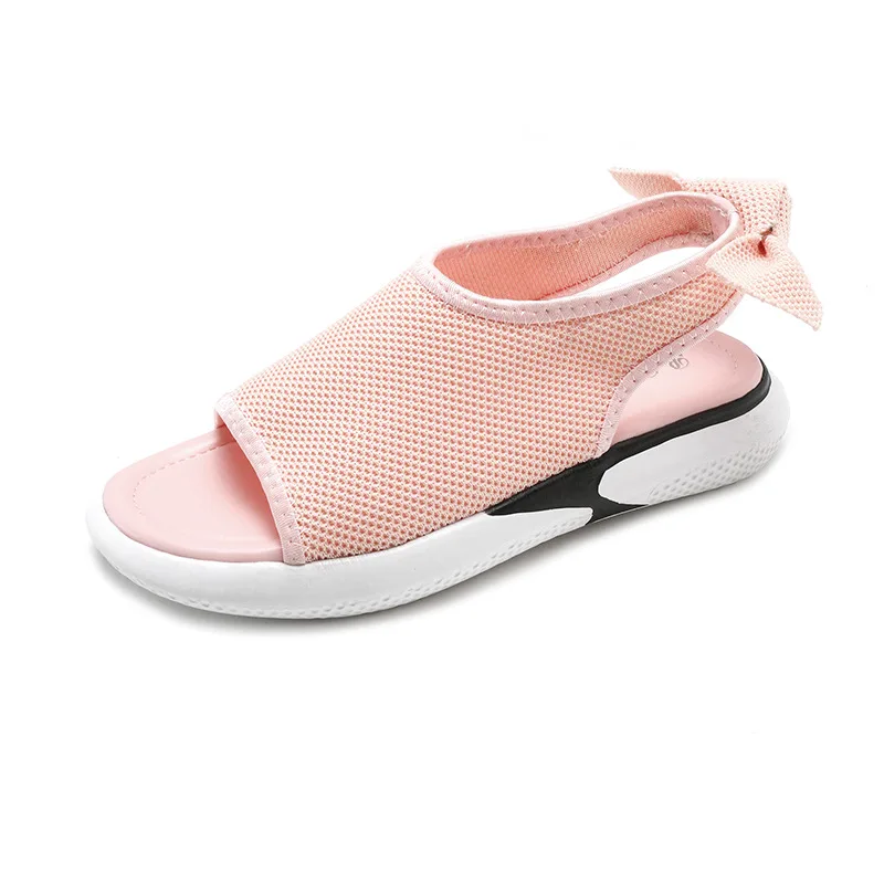 Sandals Female 2019 Summer new student leisure sports sandals flat bottom bow net breathable female | Обувь