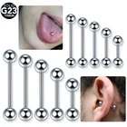 Серьги-гвоздики из титанового Спиральные серьги, штанга для пирсинга языка для губ, сосков, мамило, длинные серьги, Надеваемые На ушной хрящ, ювелирные изделия для пирсинга, 1 шт.