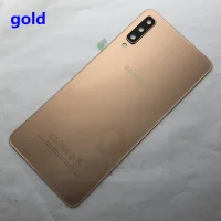 Золотой Для SAMSUNG Galaxy A7 A750F SM-A750 Задняя стеклянная крышка батарейного отсека задняя дверь корпус чехол для SAMSUNG A7 Задняя стеклянная крышка - Цвет: Золотой