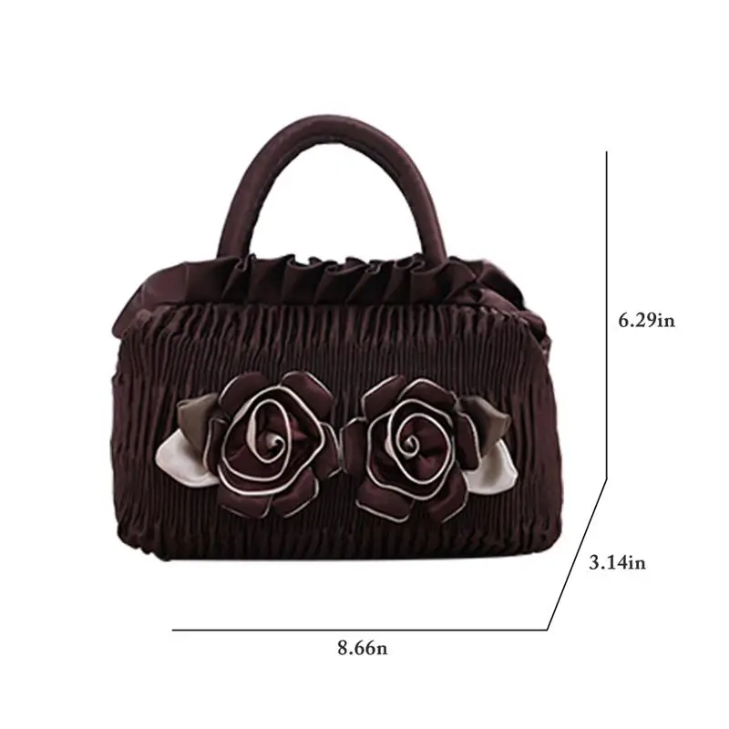 Портативная повседневная женская сумка с цветочным украшением маленькая