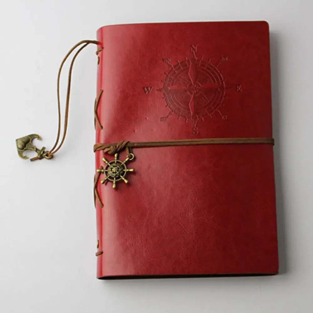 as shown Ретро блокнот на спирали, дневник, блокнот, винтажные Пираты; якоря из искусственной кожи, записная книжка для путешественника, журнал R20 - Цвет: as shown