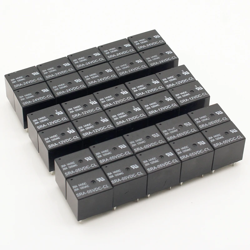 5 шт./лот Мощность реле SRA-05VDC-CL SRA-12VDC-CL SRA-24VDC-CL 5 В, 12 В, 24 В постоянного тока, 20A 5PIN