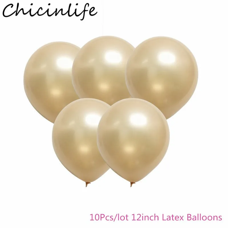 Chicinlife 10 шт 12 дюймов цвета шампанского/розового золота латексные воздушные шары
