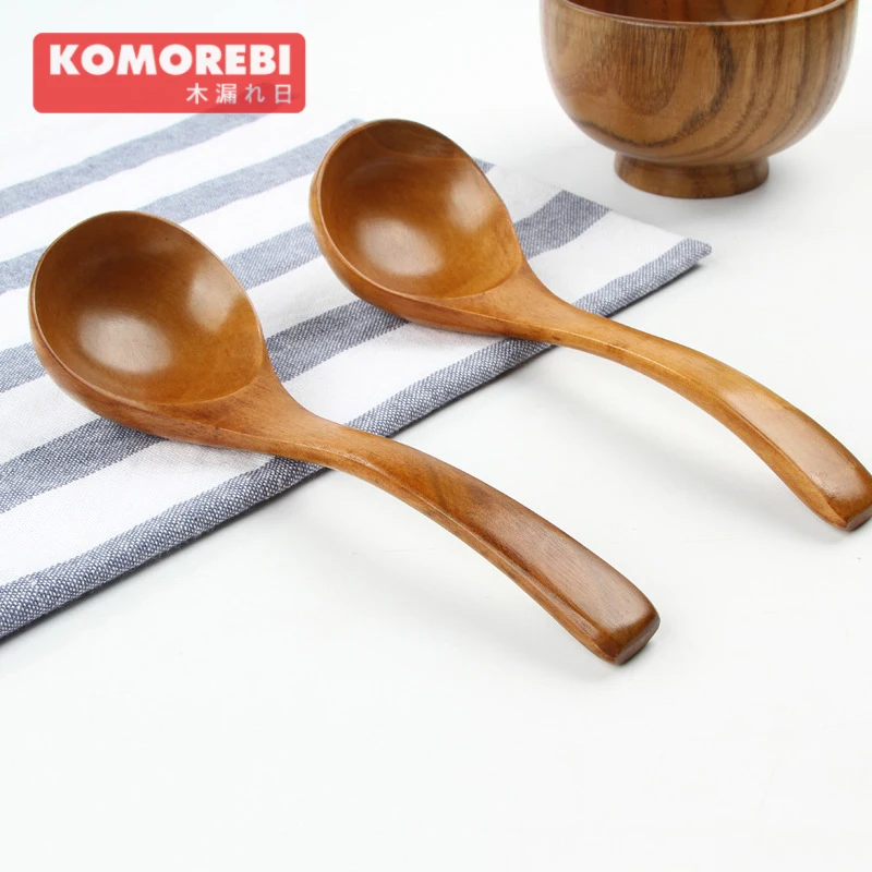 KOMOREBI 2 шт длинная деревянная ложка c длинной ручкой кофе мед чай суп ложка|spoon