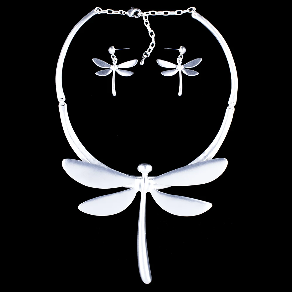 Комплект из колье и серёг со стрекозой|fashion necklace set|necklace setnecklace sets for women |