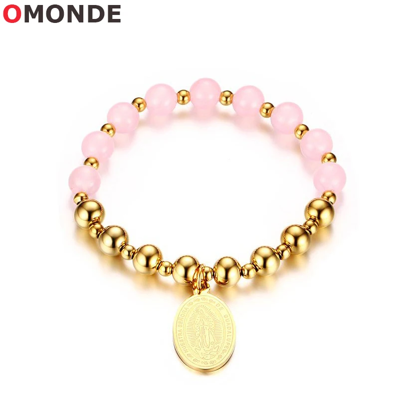 Дизайнерский женский браслет с бусинами из бисера золотой нержавеющей стали