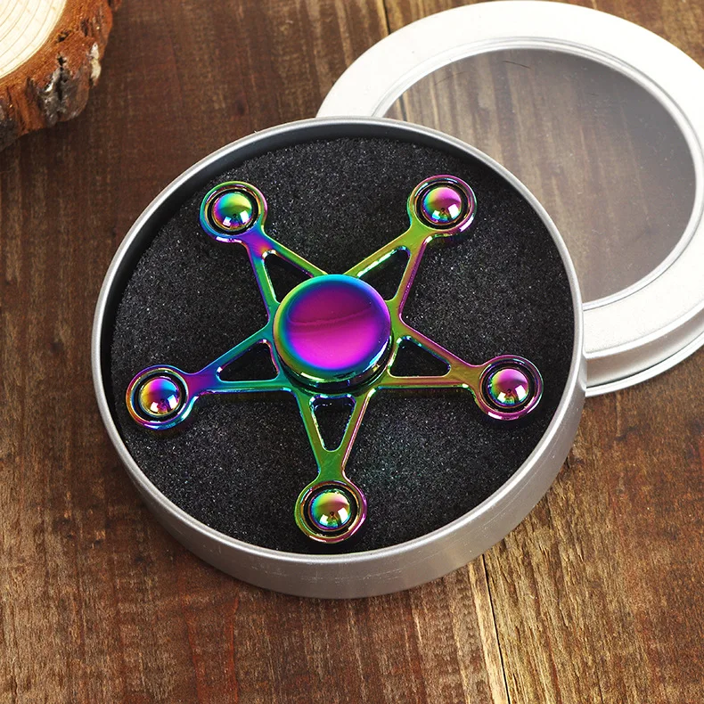 Пять углов звезда ручной Спиннер металлические коробки Анти снять стресс