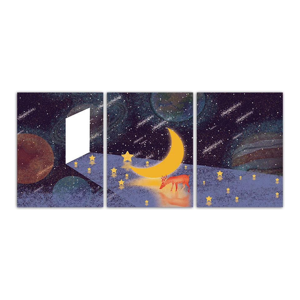 Настенная Картина на холсте с изображением звездного неба плакаты и принты