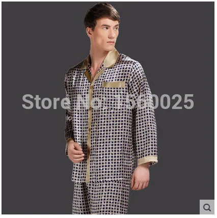 Пижама Мужская шелковая с длинным рукавом 100% шелк тутового шелкопряда размеры