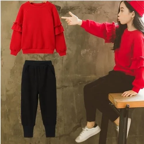 

Sweatshirt Pants Teenage Girl Clothes 12 13 14 Fall Spring Children's Wear 2021 Girls Set 8 Years Sports Set