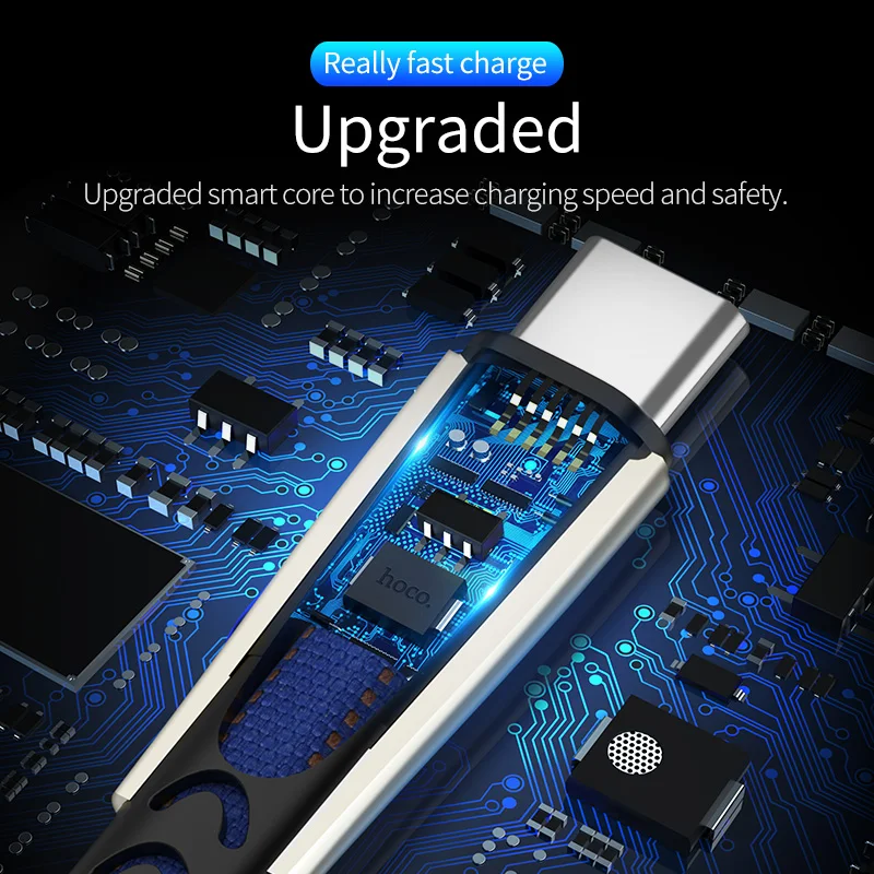 HOCO USB C кабель для Xiaomi Mi 8 A1 F1 huawei P20 прочный цинковый сплав usb type быстрой зарядки samsung