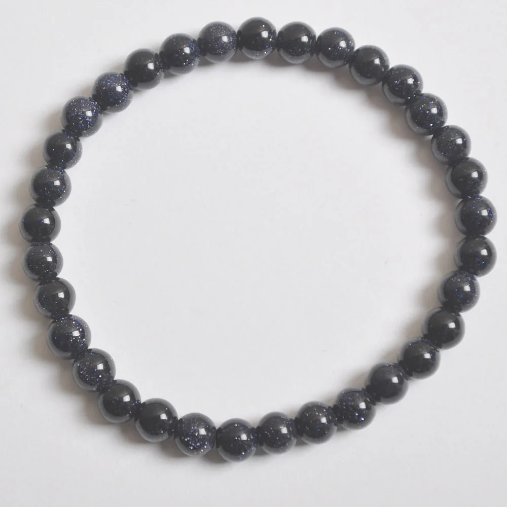 Blue Sandstone 6 мм Лабрадорит/Зеленый Малахит/кристалл/Песчаник/Лапис/Сердолик/Howlite/тигровый глаз браслет стрейч-бижутерия в подарок 1 шт - Окраска металла: Blue Sandstone