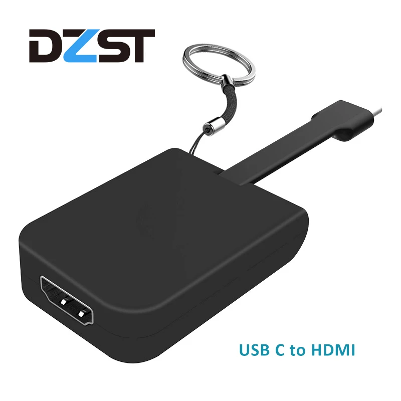 Dzlst Тип usb C адаптер Портативный к HDMI VGA Displayport Mini DP 4 К 60 Гц конвертер брелок для MacBook samsung S9/S8 USB C концентратора
