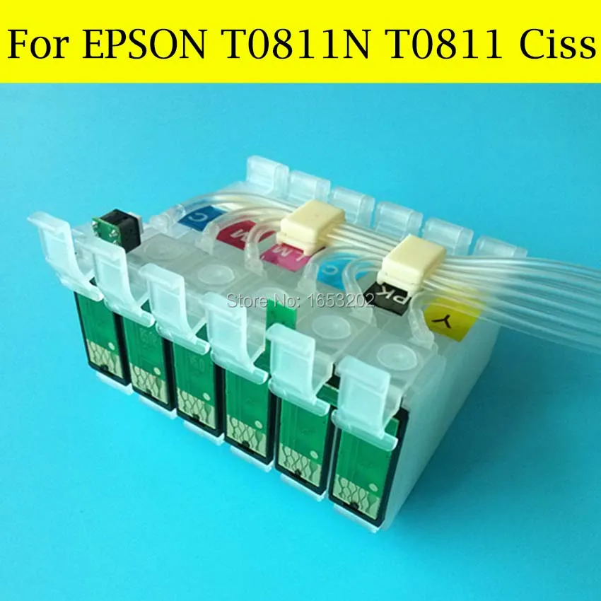 6 цветов/комплект принтер T0811 T0811N T0816N Ciss для Epson Stylus Photo 1410 1430W T50 TX700W R270 R290 RX590|ciss