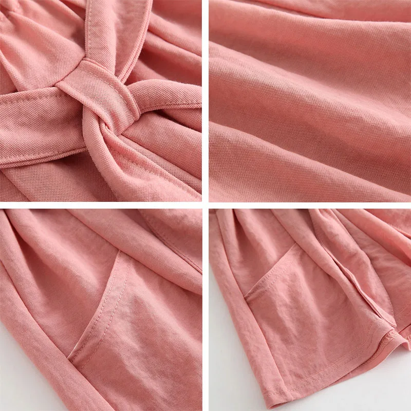 Новинка 2020 года штаны для девочек однотонные летние шорты с карманами и бантом на