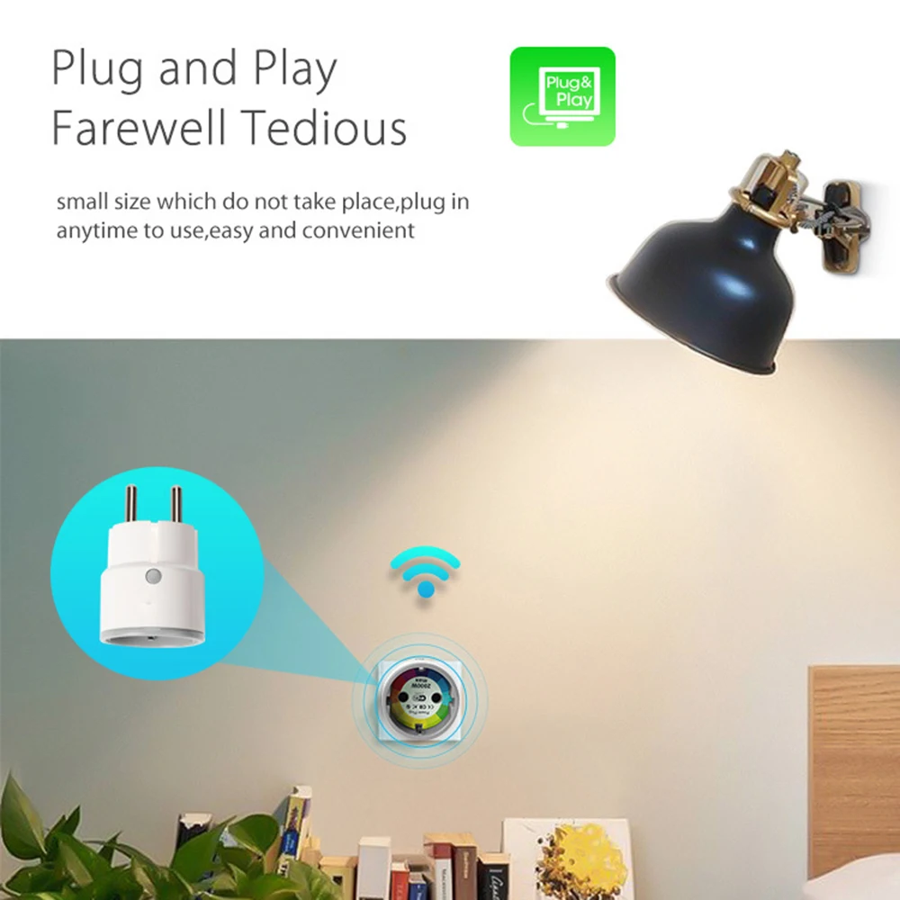 Wi-Fi умная розетка ЕС Outlets10A Функция таймера дистанционное управление без концентратора требуется Совместимость с Google Home IFTTT