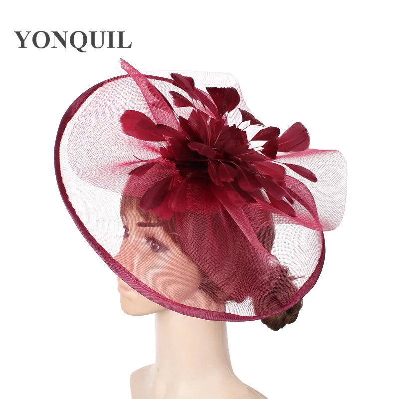 Украшенный желтыми перьями цветком Fascinator свадебные заколки для волос и ободки