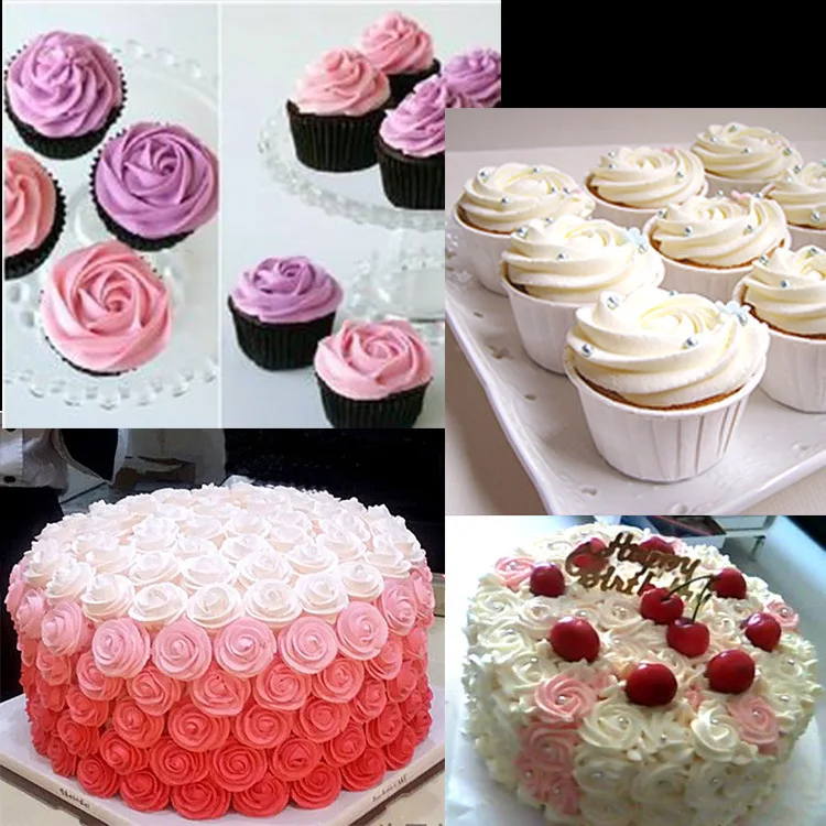 Сопло 2D Кондитерские трубы 6 зуб бумажный стаканчик торт Роза выпечки инструмент