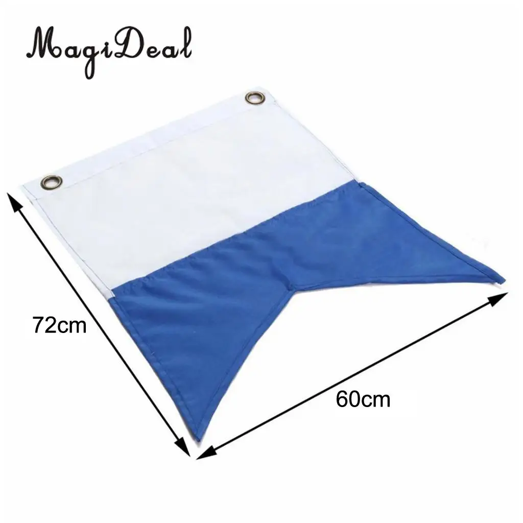 MagiDeal 60x72 см полиэстер синий белый флаг лодки знак подводного плавания