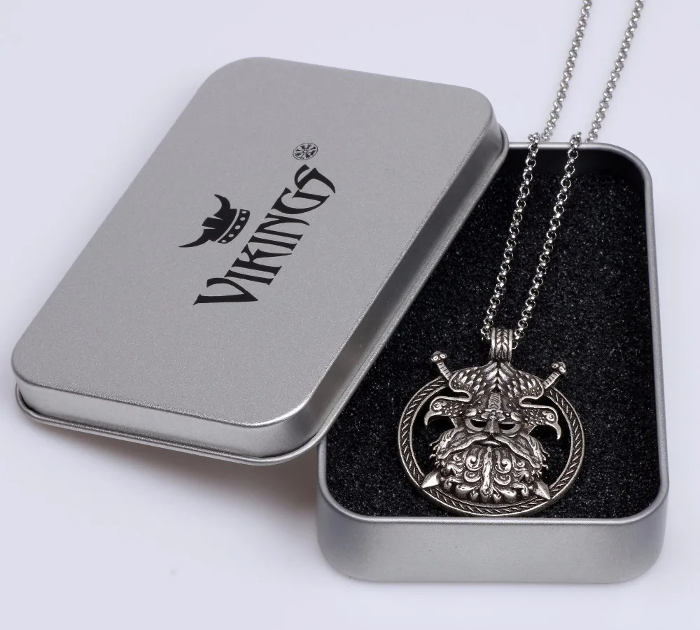

Norse God Odin Ravens Swords Amulet Nordic Viking Warrior Pendant Necklace Christmas Gift for Men Women Jewelry