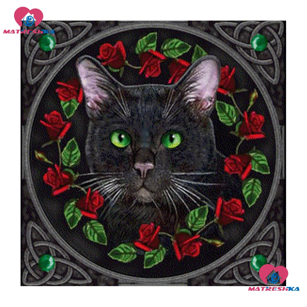 Полный дрель 5D DIY алмазная живопись аксессуары квадратная/круглая &quotКошка