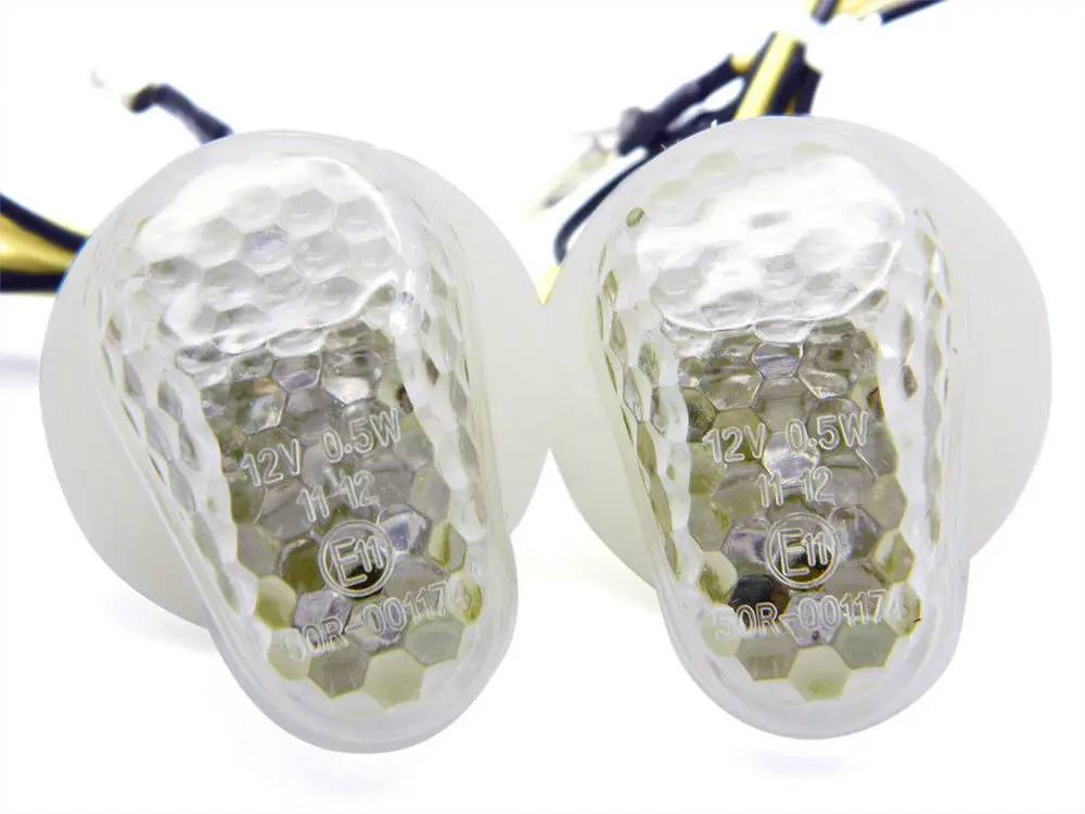 Прозрачные линзы мотоцикла LED Mount Flush Blinker Сигналы поворота свет для ниндзя ZX12R 2000