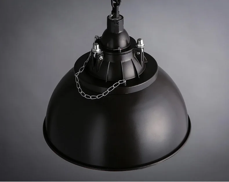 Лофт промышленный подвесной светильник в стиле ретро одноголовый черный