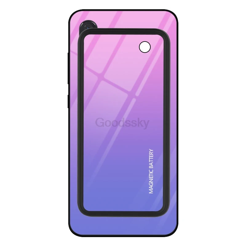 Тонкий магнитный беспроводной Чехол для зарядного устройства для Xiaomi mi 9 mi x 2S тонкий противоударный чехол для внешнего аккумулятора градиентная крышка из закаленного стекла