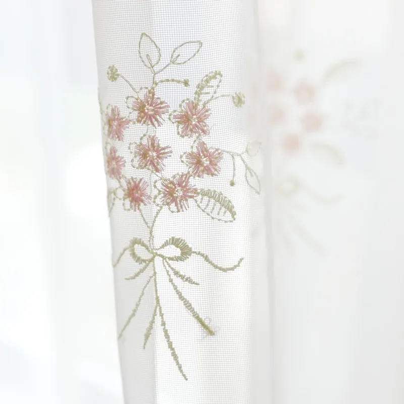 Многоцветная вышивка пропускания окна пряжа шторы для гостиной современные Тюль