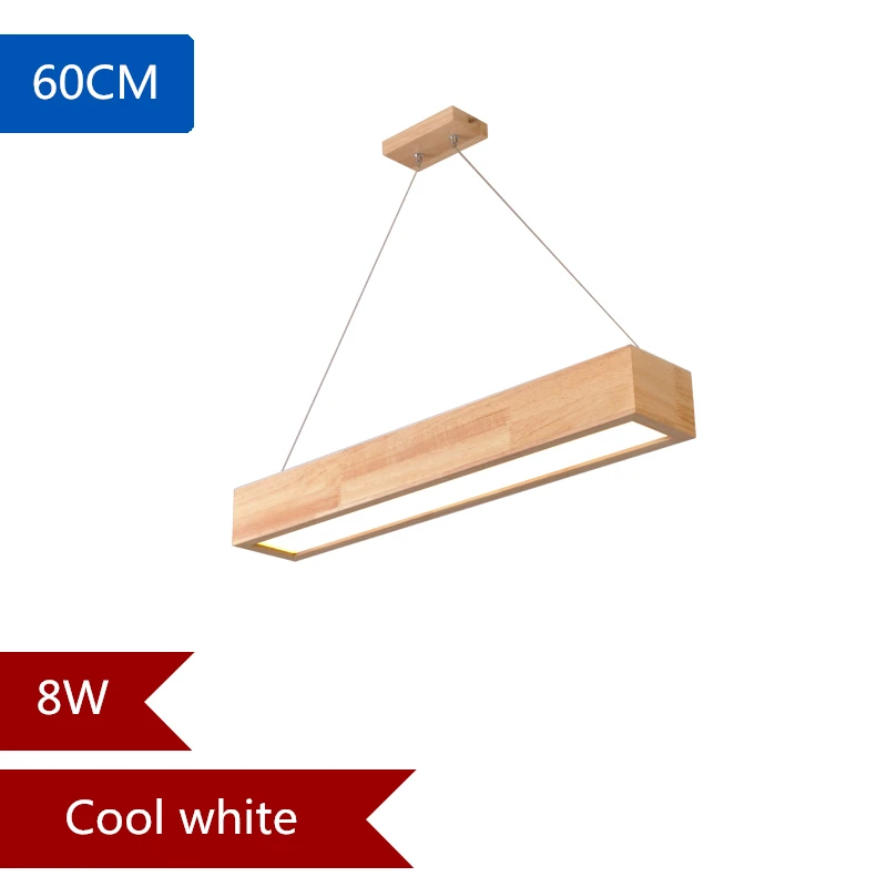 60cm cool white TRAZOS Регулируемый подвесной светильник s светодиодный Деревянный Обеденный светильник с металлическим абажуром люстры современный подвесной светильник ing - Цвет корпуса: 60cm cool white