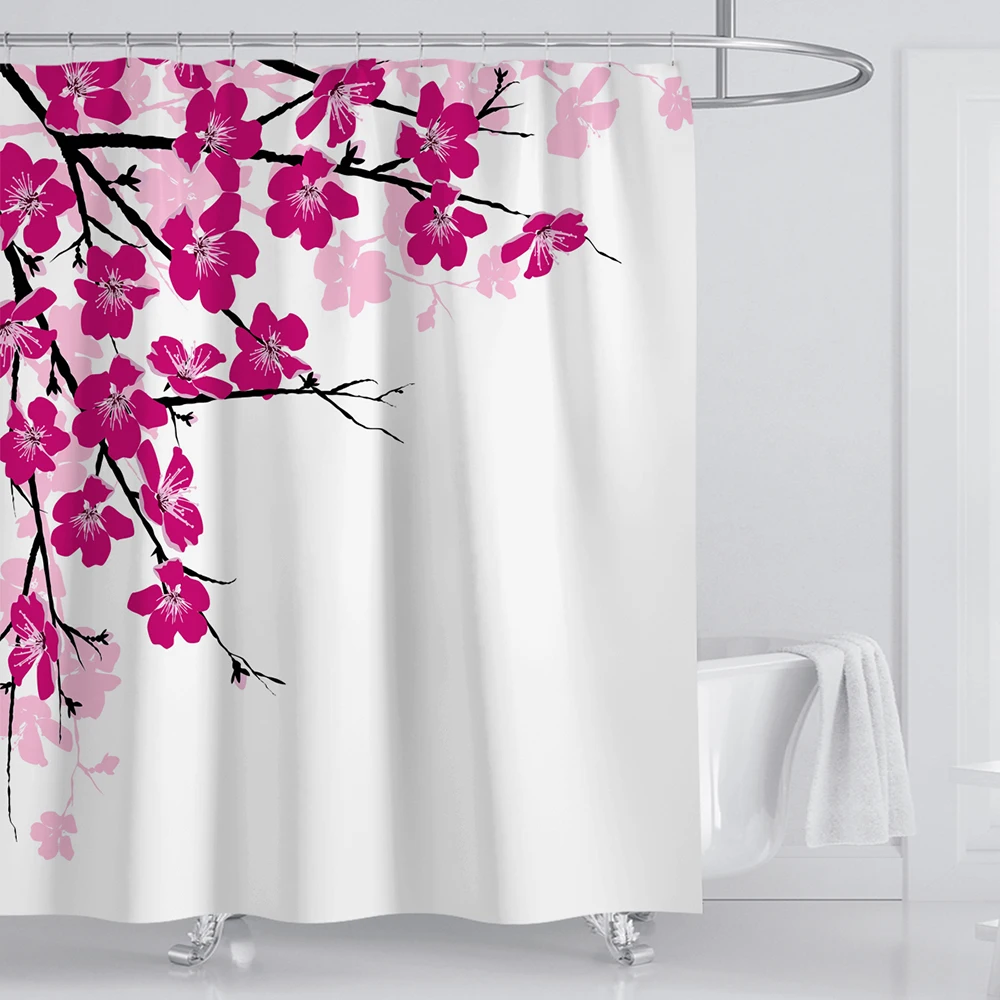 

Drop Shipping Shower Curtain Bathroom Waterproof Polyester Shower Curtain Flower Printing Curtains for bathroom shower