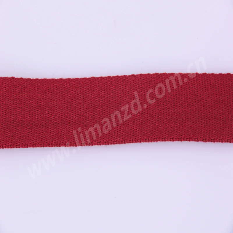 

woven cotton webbing 25mm twill cotton tape red color