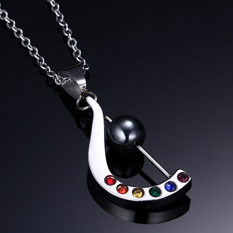 Ожерелье трансгендер мужская и женская Гарпа черные камни гей-гордость подвеска