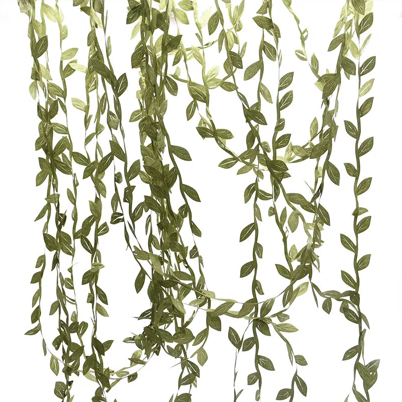 20 метров шелковые листья ротанга зеленые Искусственные DIY венок гирлянда для