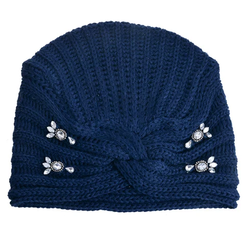 Шапка чалма с брошью. Зима - Цвет: Style 5 Navy